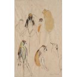 PAULINE S. HALL (1918-2007) 'Patas Monkeys II', signed, watercolour, 56.5 x 36.5cm With the Mall