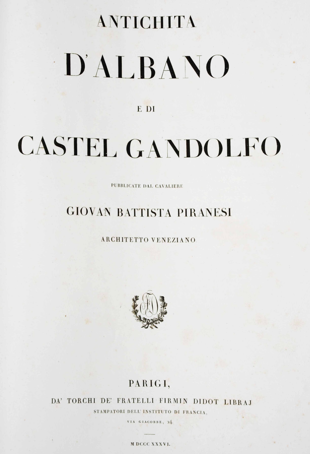 GIOVANNI BATTISTA PIRANESI 'Antichita d'Albano e di Castel Gandolfo Descritte ed incise da - Image 4 of 10