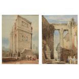 CLARKSON STANFIELD (1793-1867) 'Arch of Constantine, Rome', and 'Fish Market, Rome', two