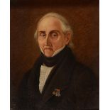 ITALIAN SCHOOL (19TH CENTURY) Portrait of a gentleman, half length, with grey hair, black coat and