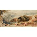 ATTRIBUTED TO SIR DAVID WILKIE (1785-1841) Landscape in the Holy Land 1840/1, inscribed with title