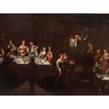 17TH CENTURY DUTCH SCHOOL An evening feast with music and dance, oil on canvas, 56 x 75cm