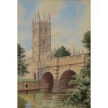 JAMES GREIG (1861-1941) Magdalen Bridge, Oxford, signed, watercolour, 46 x 31cm