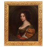 CIRCLE OF MARY BEALE (1633-1699) Portrait of a lady with shoulder length curly hair and wearing a