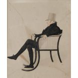 CIRCLE OF ALBIN ROBERTS BURT (1783-1842) Portrait of a gentleman seated in a bergere chair,