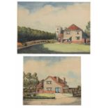 ERIC FREDERICKS 'The White House Thatcham (Garden View); and 'The White House', two, signed, pen,