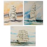 JOHN DENTHAM-DINSDALE (1927-2008) 'The Dar Pomorza', 'The Gorch Fock' and 'The Eagle', a group of