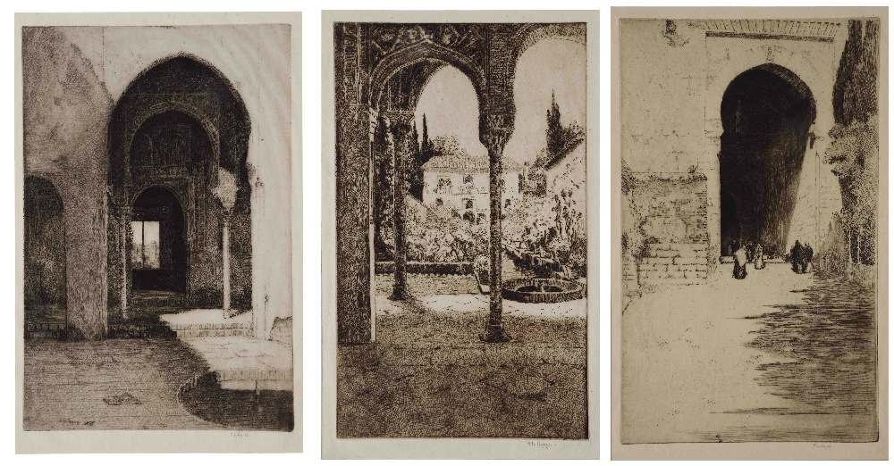 EDWARD MILLINGTON SYNGE (1860-1913) 'Ten Etchings in Spain', etchings, pencil signed in the - Image 2 of 3