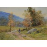 JOHN MACWHIRTER (1839-1911) 'Late Autumn Braes of Bulguidder', signed 'MacW', watercolour, 25 x