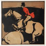 SIR WILLIAM NICHOLSON Fox Hunting - January, lithograph in colours, 19 x 19cm; a set of six cock