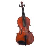 A VIOLA with two piece back and with label inscribed 'Louis Fussell' maker Bedford 1989
