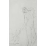 CIRLE OF LAURA KNIGHT (1877-1970) A female classical dancer, bears signature, pencil drawing, 16.5 x