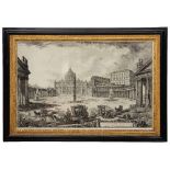 GIOVANNI BATTISTA PIRANESI 'Veduta della Gran Piazza e Basilica di S. Pietro...', etching, 46 x
