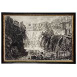 GIOVANNI BATTISTA PIRANESI 'Veduta della Cascata Di Tivoli', etching, 47 x 70cm