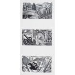 ERIC RAVILIOUS Three vignettes from Thrice Welcome, wood engravings, each 4 x 7cm (on one sheet)