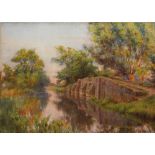 ERNEST ALBERT CHADWICK (1876-1955) 'The Ford, Hampton in Arden and Packhorse Bridge', signed,