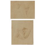 ATTRIBUTED TO FRANZ XAVIER WINTERHALTER (1805-1873) Drapery study, signed, pencil drawing, 15 x 13.