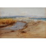 ATTRIBUTED TO EDWARD MILLINGTON SYNGE (1860-1913) Coastal view with distant town, watercolour, 23.