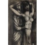 LEONARD STOPPANI (1919-1989) An amorous couple, signed and dated '52, charcoals, 58.5 x 40.5cm