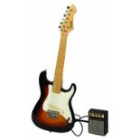 A HOHNER 'ROCKWOOD' LX30 3/4 SIZE ELECTRIC GUITAR, the finger board with sunburst finish, Serial No.