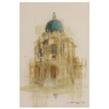 PETER L'ESTRANGE (20TH CENTURY) 'Radcliffe Camera', signed and dated '76, oil on paper, 24 x
