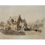 CHARLES WIRGMAN (1832-1891) 'Louvain', inscribed with title, pencil and colour washes, 11 x 15cm