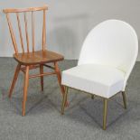 A 1970's light Ercol stick back dining chair,