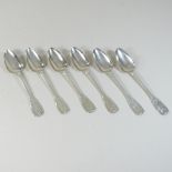 A set of six William IV Scottish silver shell pattern table spoons, by Robert Gray and sons,