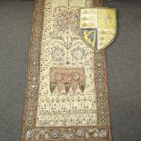 An Eastern embroidered wall hanging, 180 x 85cm,