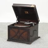 An HMV gramophone,