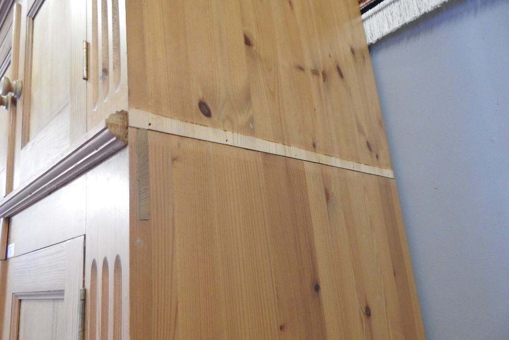 A modern pine double wardrobe, - Image 5 of 8