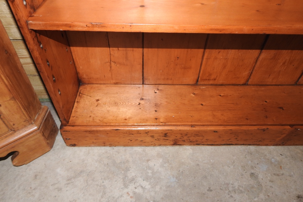 An antique pine dwarf open bookcase, - Image 11 of 12