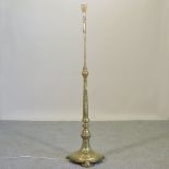 An early 20th century brass standard lamp