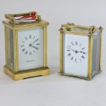 A French brass cased carriage clock, together with another by Mappin and Webb,
