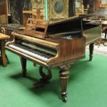 A 19th century rosewood semi grand piano, by John Broadwood & Sons, London,