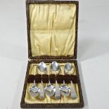 A set of six George III silver Old English pattern teaspoons, by P A & W Bateman,