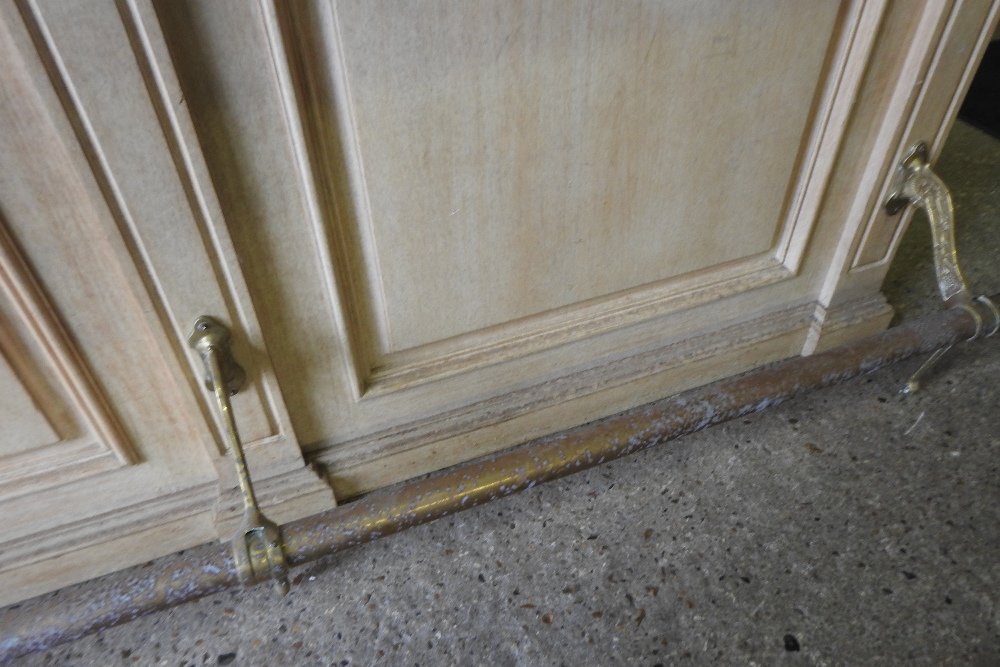 A large American carved wooden bar, with a brass rail, - Image 18 of 21