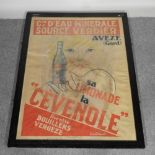 A large 'Cevenole' advertising poster, framed,