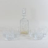 A set of six cut glass tumblers,