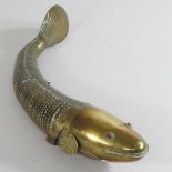 A 20th century brass articulated model of a carp,