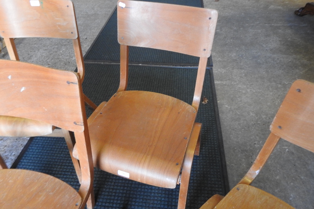 A set of six vintage bentwood school chairs - Image 6 of 10