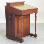 A Victorian mahogany davenport,