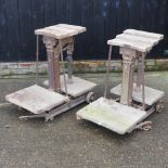 A set of vintage cast iron potato scales, 77cm high,