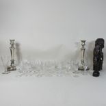 A pair of 19th century silver plated table candlesticks, 28cm high,