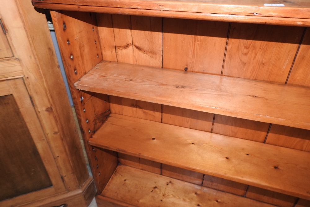 An antique pine dwarf open bookcase, - Image 10 of 12