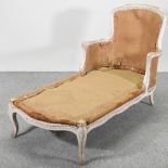 An early 20th century French bergere day bed,