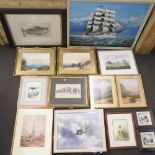 A large collection of pictures and prints, to include watercolours and oil paintings,