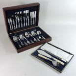 A canteen of cutlery, in a fitted case,