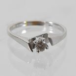 A 10 carat gold solitaire diamond ring,