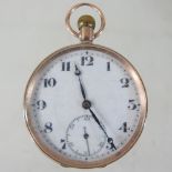 A 9 carat gold open faced pocket watch, 4.